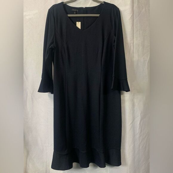 TALBOTS Refined Ponte Flounce Midi Fluted Sleeves
& Hem Dress - Picture 2 of 10